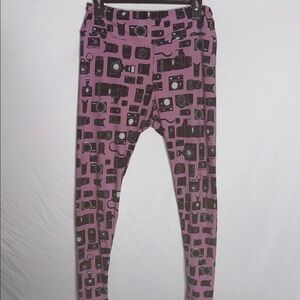 LuLaRoe Purple Camera Print Leggings